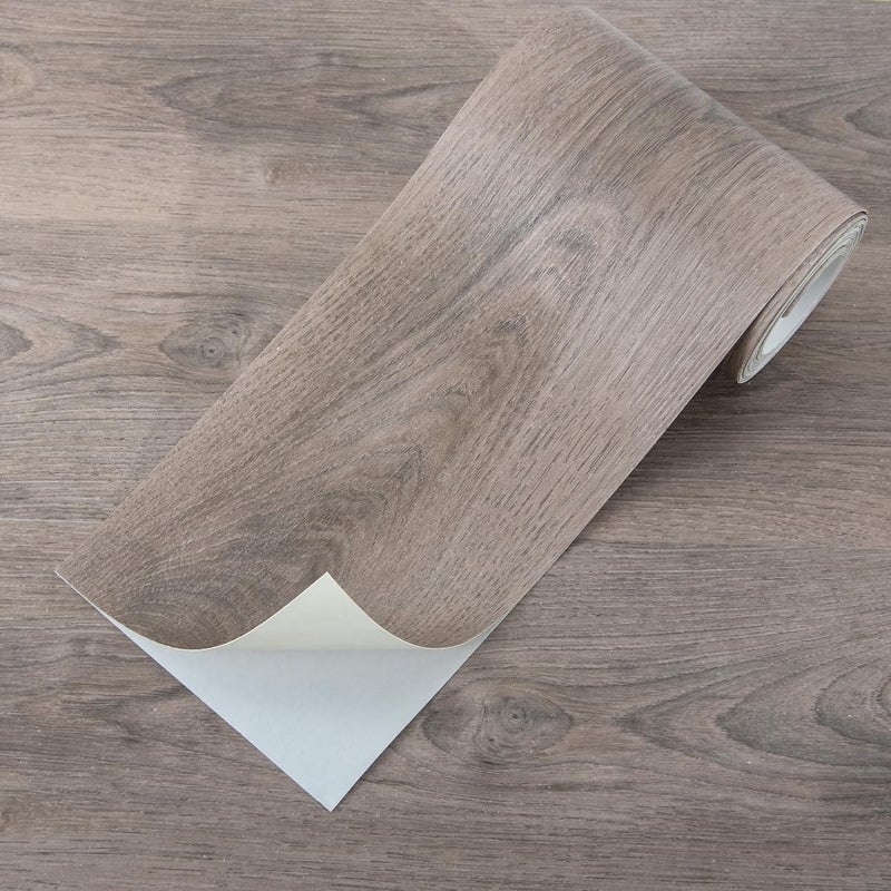 Art3d 36" x 6" x 0.25" (Pack Of 10) Tile Sticker Vinyl Wood, Teak - Image 1