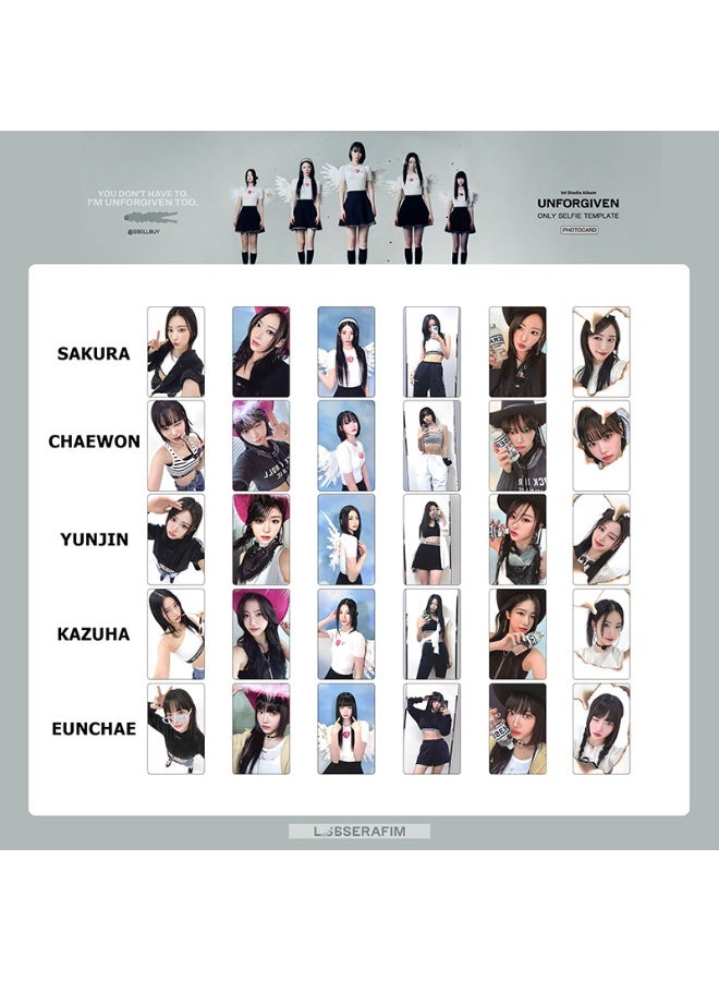 NIBEMINENT 6 Pcs Kpop LE SSERAFIM - HONG EUNCHAE Unforgiven Lomo Cards Card For Fans Collection Gifts - Image 2