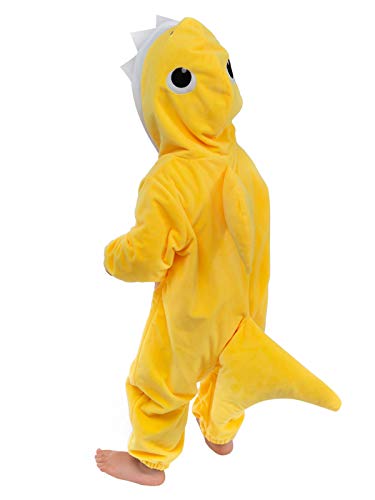 HSCTEK Newborn Shark Baby Costume, Infant Animal Onesie Cosplay Boys Girls, Halloween Pajamas Clothes Toddler Kids Child Yellow, 3-6 Months - Image 5