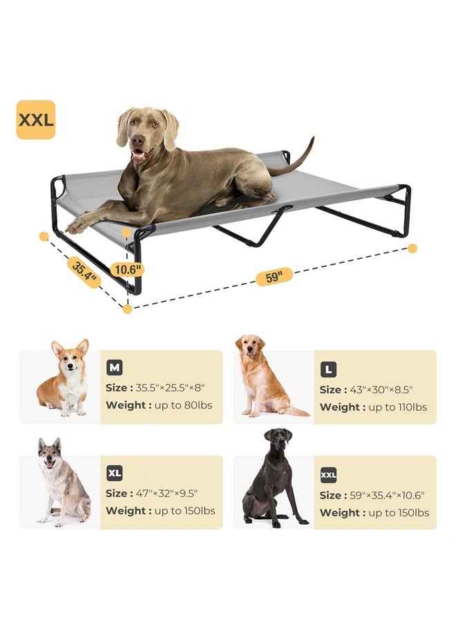 Original Cooling Elevated Dog Bed, Outdoor Raised Dog Cots Bed for Large Dogs, Portable Standing Pet Bed with Washable Breathable Mesh, No-Slip Feet for Indoor Outdoor, XX-Large, Grey, CWC2201 - pzsku/Z286A6C71771906ACD294Z/45/_/1692391725/ca3dffe4-5bae-4dee-8797-8aa509e8471a