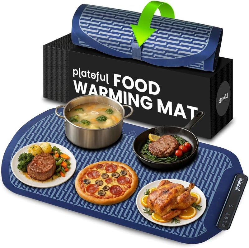Plateful Warming Mat for Food Food Warming Mat for Buffets Party Electric Heating TraysPad Warmer for Countertop Warm Tray to Keep Plates Hot for Kitchen Party - Image 2