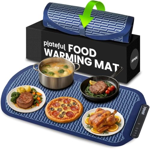 Plateful Warming Mat for Food Food Warming Mat for Buffets Party Electric Heating TraysPad Warmer for Countertop Warm Tray to Keep Plates Hot for Kitchen Party - Image 1