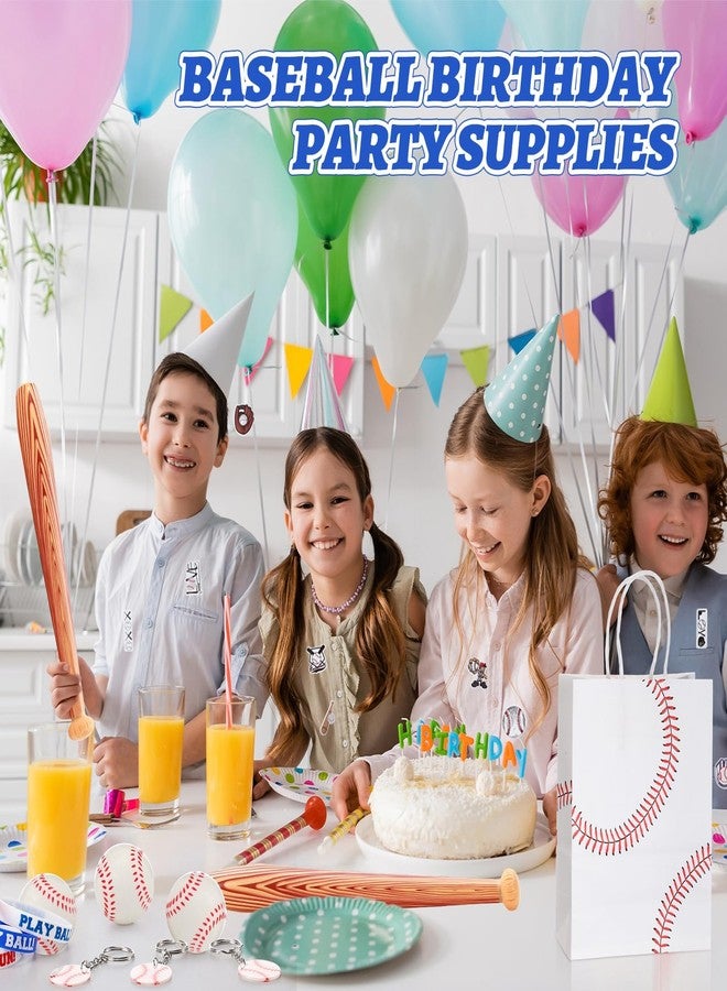 Liliful 110 Pcs Baseball Party Favors Includes Baseball Gift Bags Stress Balls Keychain Bracelets Inflatable Baseball Bat Stickers for Kids Sport Events Birthday Party Supplies - Image 5