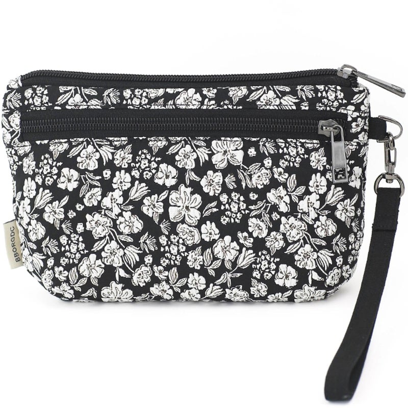 BBORGDC Jacquard Cloth Wristlet Wallet with Multiple Pockets and Trendy Design, Zip Clutch Bag with Wristlet Pouch, Wallet Purse for Women - Image 1