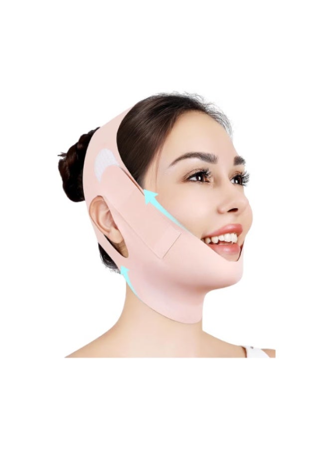 virenia V Line Lifting Chin Strap for Sleeping – Adjustable Jaw Strap & Jawline Shaper – Anti-Snoring Support – Pink - Image 1