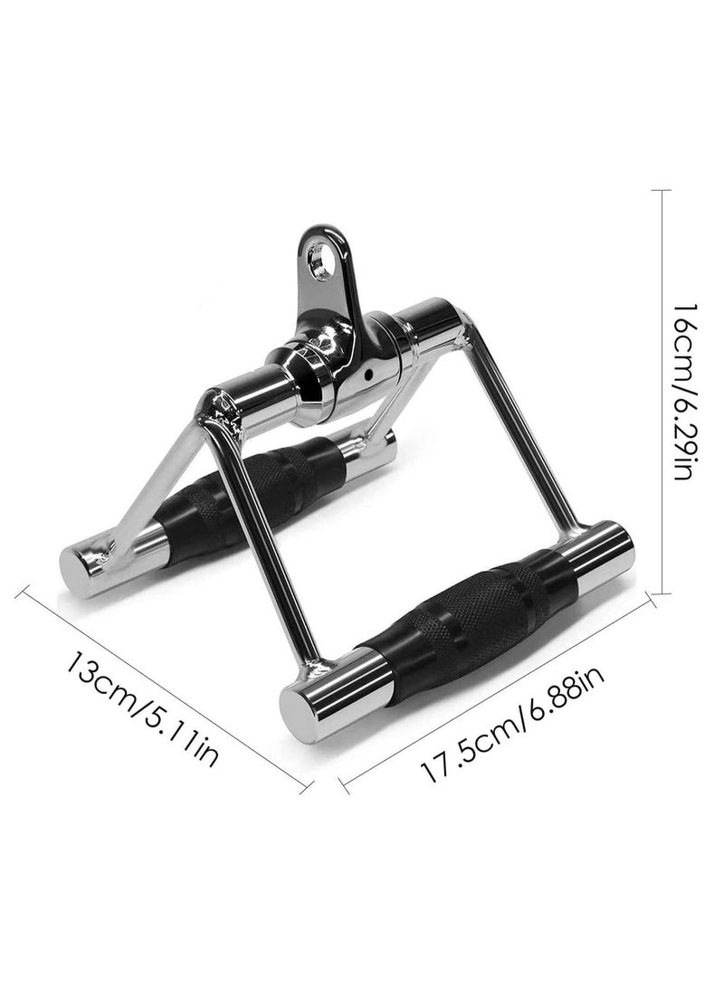 PUMP-KING Double D Row Handle Cable Attachment V Bar Cable Attachment with Non Slip Handle, Lat Pull Down Attachment for Weight Workout Home Gym Revolving Non Slip Handlebar for Biceps - Image 2