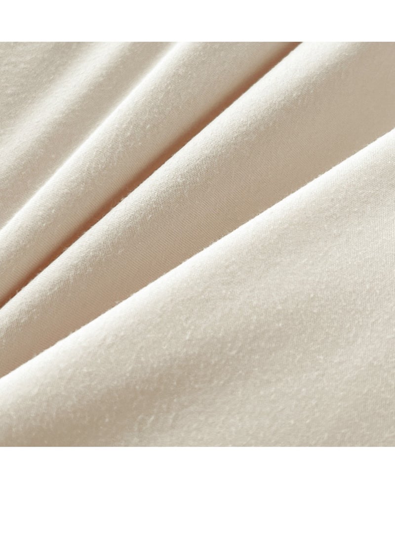 Sharpdo 4-Piece Set Bedding Modal Quilt Cover Set with 1 Quilt Cover 1 Sheet and 2 Pillowcases 2m Bed (220*240cm) - Image 5