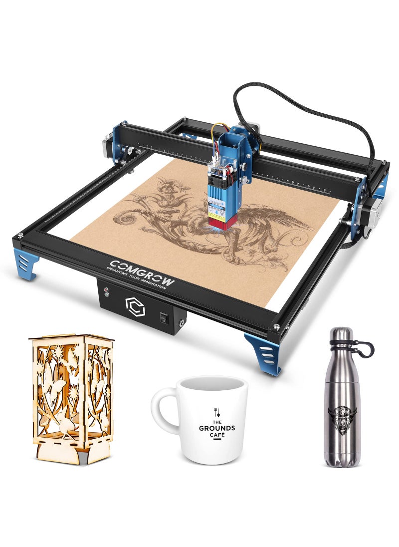 Comgrow Comgrow Z1 Laser Engraving Machine 5W Output Power Laser Cutter and Engraver Machine 24V Compressed Spot 10000mmmin with Eye Protection for Wood Metal Glass Acrylic Leather 157x157 