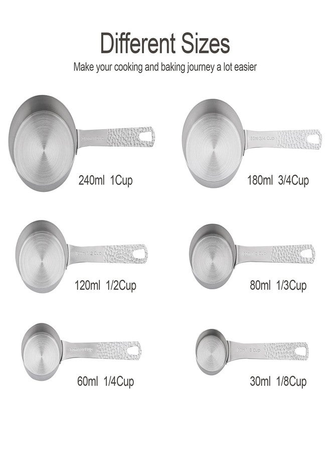 Viwehots 18/8 Stainless Steel Measuring Cups and Spoons Set, Metric & US 6 Measuring Cups and 7 Measuring Spoons with Leveler & 5 Mini Measuring Spoons for Baking & Kitchen - Image 5
