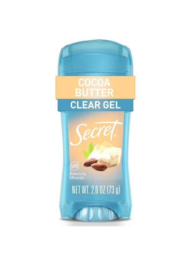 Secret Fresh Antiperspirant Deodorant for Women, 72hr Breathable Sweat & Odor Protection, Instant Freshness & Gentle, PH Balancing Minerals, Clear Gel, Cocoa Butter Scent, 2.6 oz - Image 1