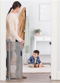 Regalo Extra Wide Retractable Baby Gate | Expands Up to 50” | Secure Mesh Barrier | Lock/Unlock Indicator | Easy Install with Hardware Mount | Pet-Friendly | 30” Tall | Gray  - Image 4