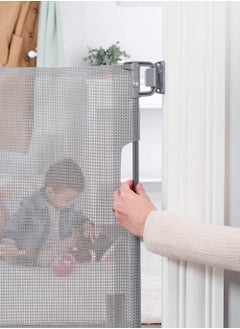 Regalo Extra Wide Retractable Baby Gate | Expands Up to 50” | Secure Mesh Barrier | Lock/Unlock Indicator | Easy Install with Hardware Mount | Pet-Friendly | 30” Tall | Gray  - Image 3