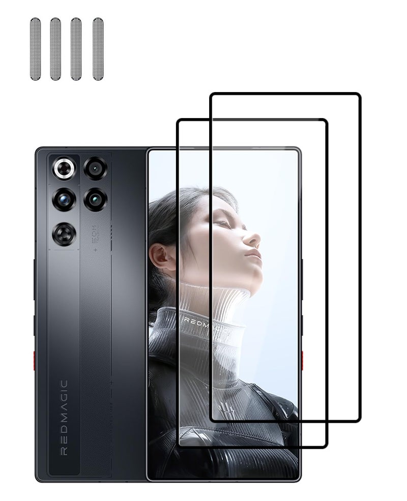 Oshmirian 2Pcs Screen Protector for RedMagic 11 Pro/Pro+,Dust Plugs Set – 9H Tempered Glass Film,Anti-Scratch,Anti-Fingerprint,Bubble-Free,Full Coverage,Easy Installation - Image 1
