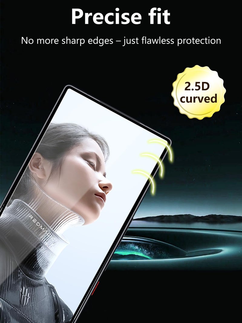 Oshmirian 2Pcs Screen Protector for RedMagic 11 Pro/Pro+,Dust Plugs Set – 9H Tempered Glass Film,Anti-Scratch,Anti-Fingerprint,Bubble-Free,Full Coverage,Easy Installation - Image 3