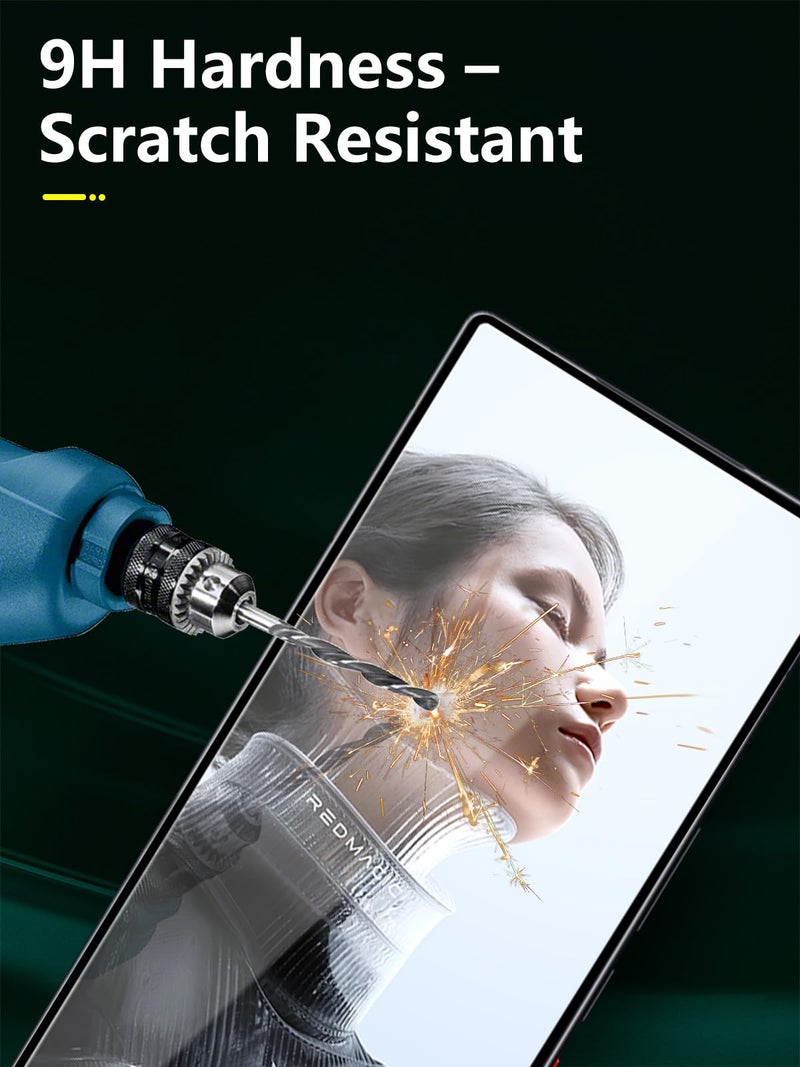 Oshmirian 2Pcs Screen Protector for RedMagic 11 Pro/Pro+,Dust Plugs Set – 9H Tempered Glass Film,Anti-Scratch,Anti-Fingerprint,Bubble-Free,Full Coverage,Easy Installation - Image 4