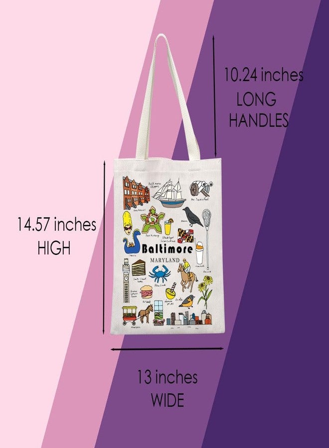 MNIGIU Baltimore Tote Bag Maryland State Gifts Baltimore Travel Gift Baltimore Souvenir Gift (Baltimore Tote Bag) - Image 2