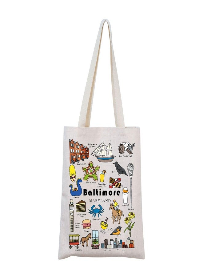 MNIGIU Baltimore Tote Bag Maryland State Gifts Baltimore Travel Gift Baltimore Souvenir Gift (Baltimore Tote Bag) - Image 1