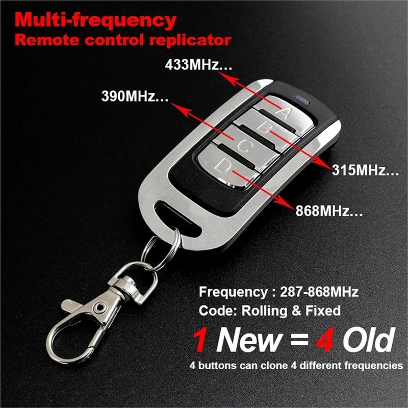 Garage Door Remote, Multi-Frequency 250-915 MHz Clone Copy Replication Remote Control 868 Brand Garage Door 433MHz(1pcs-Blcak) - Image 4