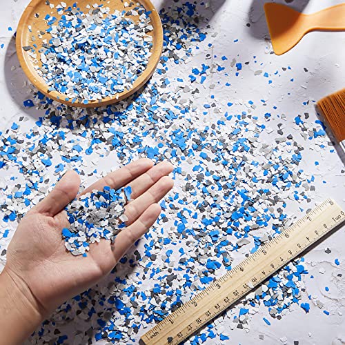 Timtin 700 G/ 1.54 Lb Blend Decorative Color Chips Concrete Floor Coatings Paint Flakes for Garage Floor Paint Interior Exterior Walls(Black, White, Blue, Gray) - Image 3