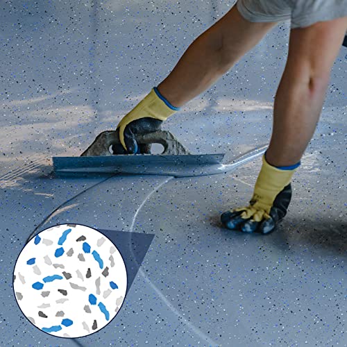 Timtin 700 G/ 1.54 Lb Blend Decorative Color Chips Concrete Floor Coatings Paint Flakes for Garage Floor Paint Interior Exterior Walls(Black, White, Blue, Gray) - Image 5