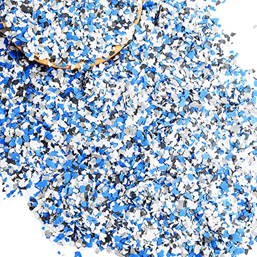 Timtin 700 G/ 1.54 Lb Blend Decorative Color Chips Concrete Floor Coatings Paint Flakes for Garage Floor Paint Interior Exterior Walls(Black, White, Blue, Gray) - Image 1