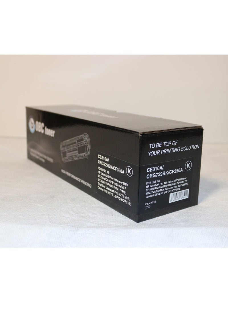 OBC Compatible Black Laser Toner Cartridge Replacement for HP CE310A/CF350A-126A and Canon CRG-129BK/729BK/329BK. Prints up to 1200 pages in high definition. - Image 2