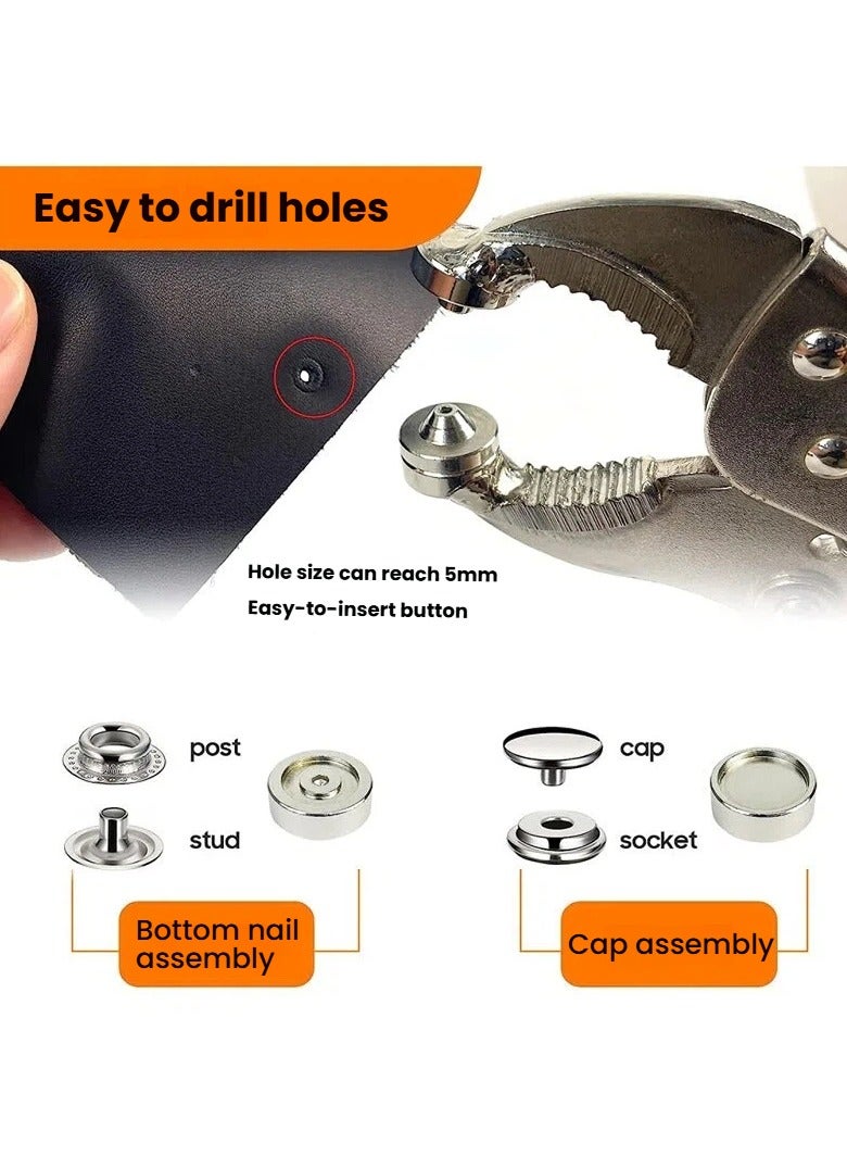 general Snap Fastener Installation Kit - 20 Pairs Snap Buttons Handle Locking Pliers No-Sew Tool for Clothing Bags Crafts - Image 2