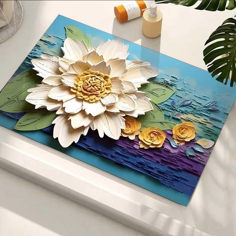Blairmore Bathroom Mat, Rubber Non-Slip Quick Dry, Super Absorbent, Washable, Oval, Thin, for Bathroom, Bathtub, Shower and Sink (1, Bluevely) - Image 3
