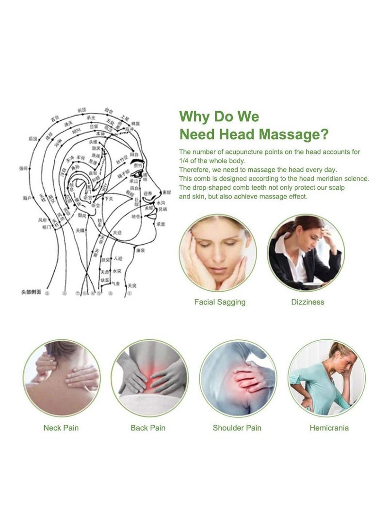 Y&D 2 Pcs Massage Comb, Guasha Scraping Scalp Multi-Functional Handheld Head Tool, Meridians Massager for Caring, Relaxation, Physical Therapy, Acupoint Treatment - Not Jade  - Image 5