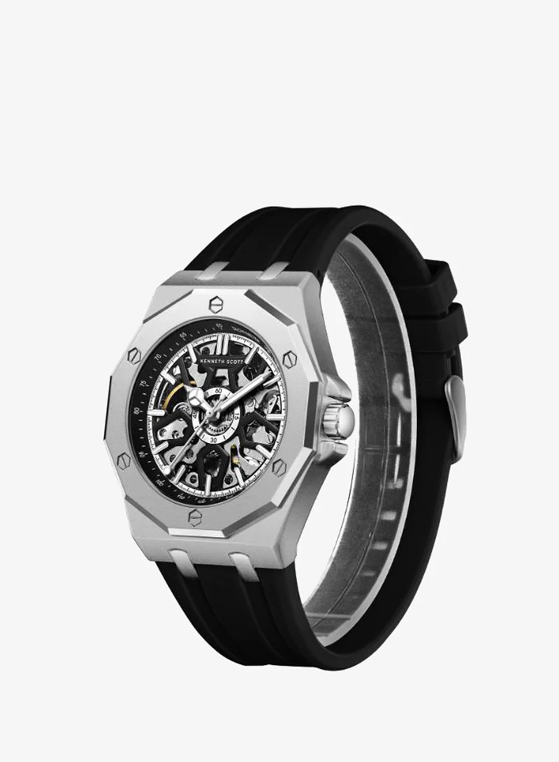كينيث سكوت Men's Silicone Automatic Watch K25301-SSBB - 44.3x54 mm