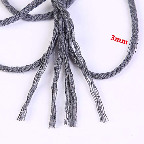 ZXCDINO Gray Macrame Cord 3mm x 109Yards,Colored Cotton Rope Craft Cord Colorful Cotton Cord Twine for Wall Hanging Plant Hangers Crafts Knitting Decorative Projects - Image 3
