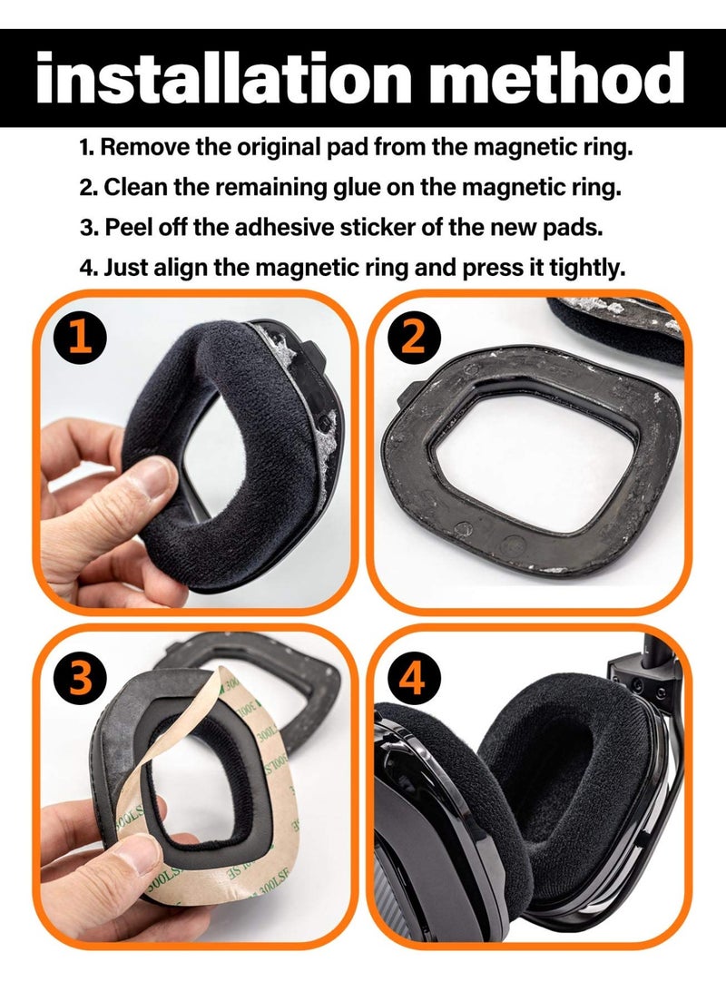 KISSUN A50 Ear Pads Headband Compatible with Astro A50 a50 Gen 3 Gen 4 Gaming Headset I Replacement Ear Cushions I Velour (Not Suitable for Astro A50 Gen 1 Gen 2) - Image 5