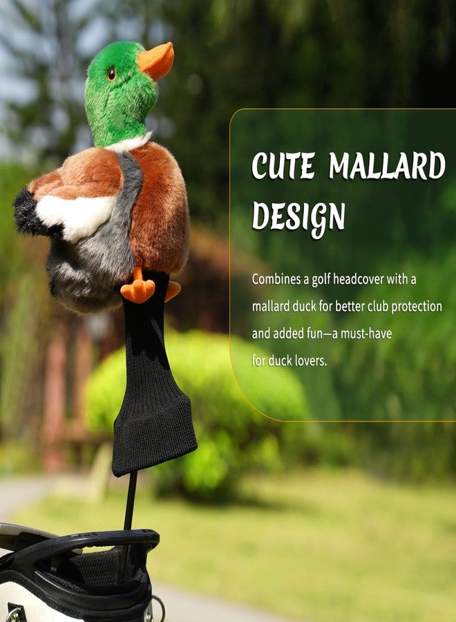 Big Crazy Funny Driver Headcover, Plush Golf Club Covers Long Neck, Animal Headcover, Fairway Wood Hybrid Headcover, Headcovers for Golf Clubs Fits Men and Women,Driver Headcover Animal for Present,Mallard Duck - Image 3