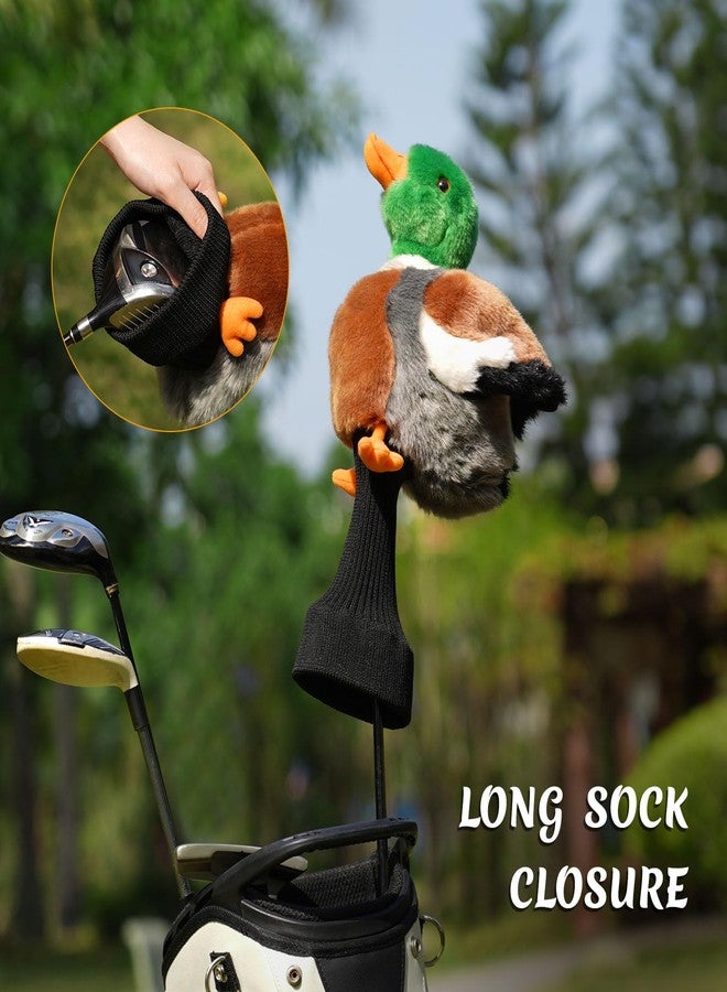 Big Crazy Funny Driver Headcover, Plush Golf Club Covers Long Neck, Animal Headcover, Fairway Wood Hybrid Headcover, Headcovers for Golf Clubs Fits Men and Women,Driver Headcover Animal for Present,Mallard Duck - Image 5