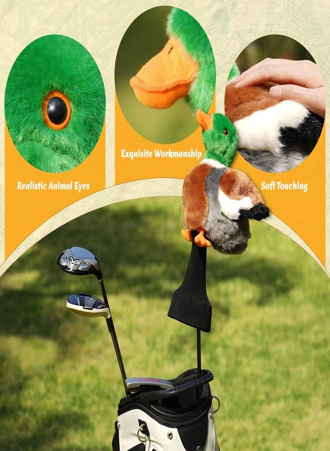 Big Crazy Funny Driver Headcover, Plush Golf Club Covers Long Neck, Animal Headcover, Fairway Wood Hybrid Headcover, Headcovers for Golf Clubs Fits Men and Women,Driver Headcover Animal for Present,Mallard Duck - Image 4