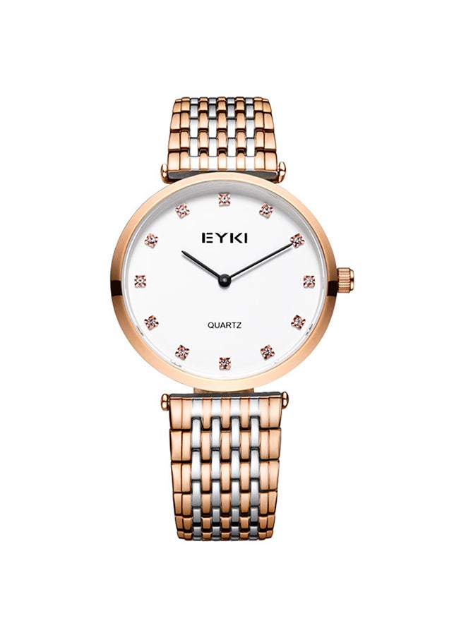 Eyki Men's Stainless Steel Analog Wrist Watch E2036M - 36 mm - Gold - Image 1