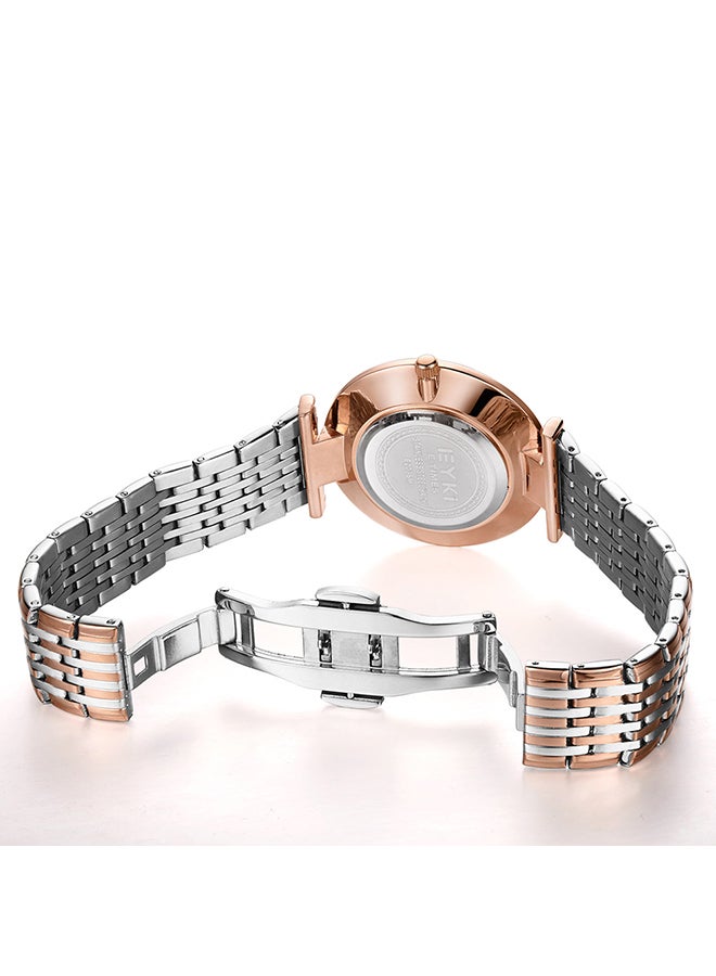 Eyki Men's Stainless Steel Analog Wrist Watch E2036M - 36 mm - Gold - Image 4