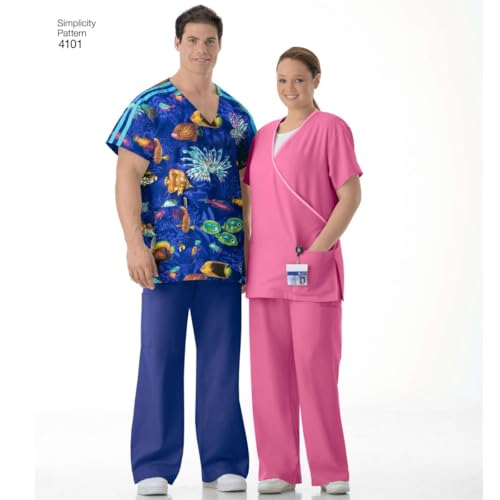 Simplicity Easy To Sew Men and Women's Scrubs Sewing Pattern, Sizes XL-XXXL. - Image 2
