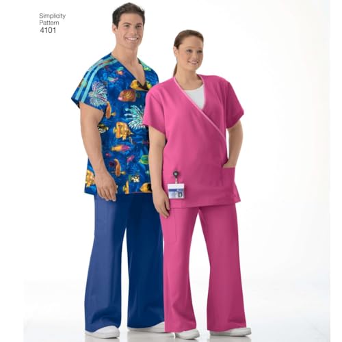 Simplicity Easy To Sew Men and Women's Scrubs Sewing Pattern, Sizes XL-XXXL. - Image 4