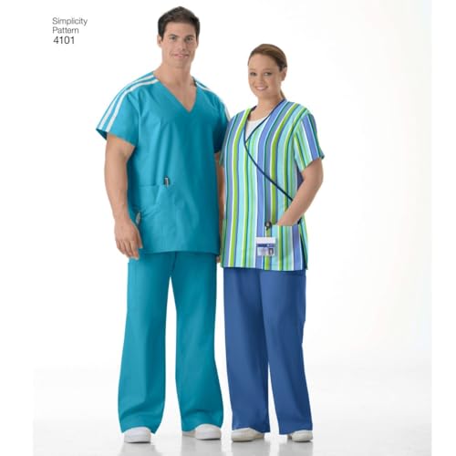 Simplicity Easy To Sew Men and Women's Scrubs Sewing Pattern, Sizes XL-XXXL. - Image 3