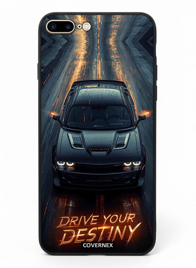 Covernex Apple iPhone 8 Plus Protective Case Cover Printed Featuring Drive Your Desting Dark Muscle Car - Image 2