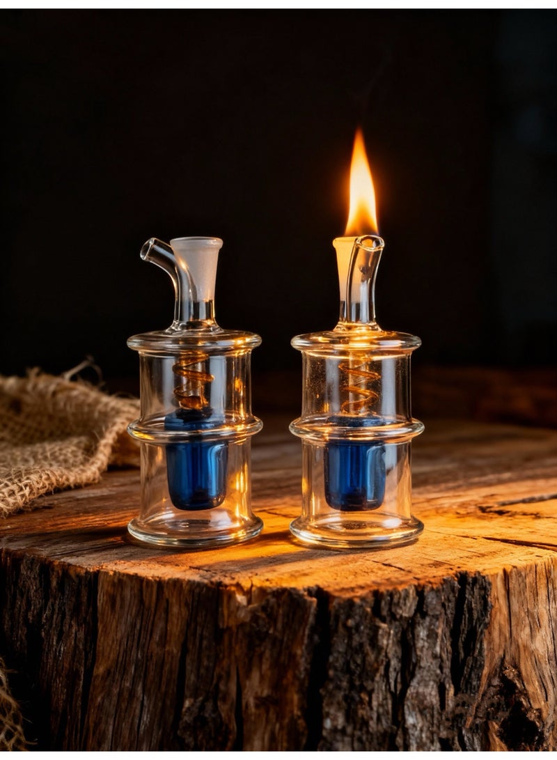 شيانغ مي مصباح زيت زجاجي ممتاز مقاوم للحرارة، زجاجة مزهرية زجاجية مصنوعة من مادة البورسليكات عالية الجودة للاستخدام طويل الأمد، مزهرية زجاجية شفافة (لون عشوائي) - Image 1