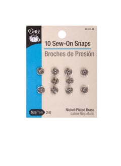 Dritz Sew-On Snaps Nickel-Plated Brass Size 2/0 10pcs