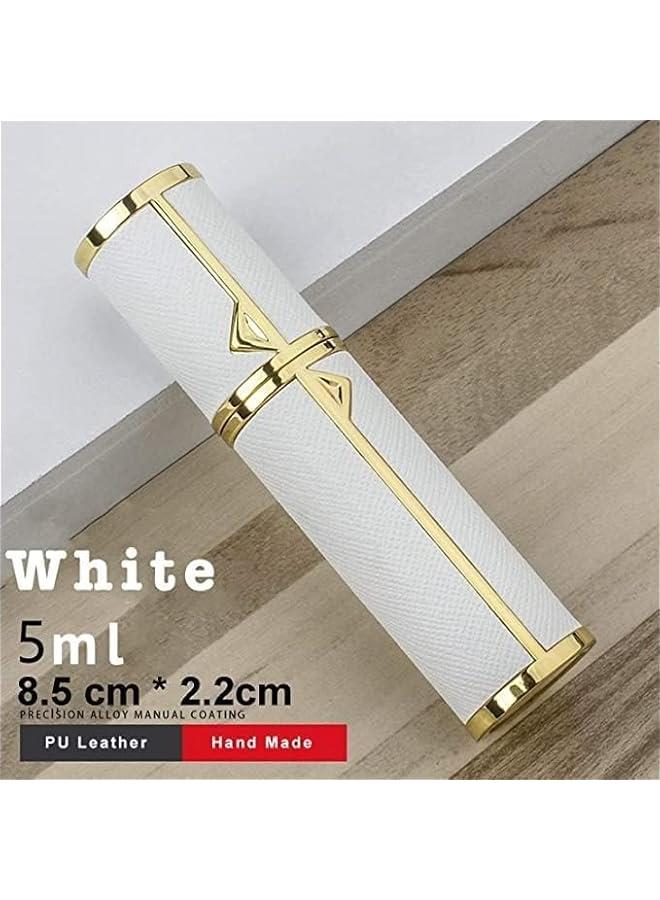 HOOKOR Perfume Atomizer, Portable Sprayer for Travel, 5ml Mini Perfume Refillable Empty Spray Bottle,Leaking Proof, Luxury Leather. (White) - Image 2