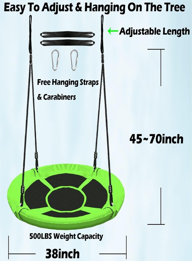 Hisecome 40 Inch Green Saucer Tree Swing Set for Kids Adults 500lb Weight Capacity Waterproof Flying Swing Seat Outdoor Playground, Backyard - Image 2