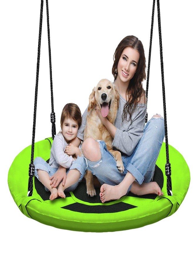 Hisecome 40 Inch Green Saucer Tree Swing Set for Kids Adults 500lb Weight Capacity Waterproof Flying Swing Seat Outdoor Playground, Backyard - Image 1