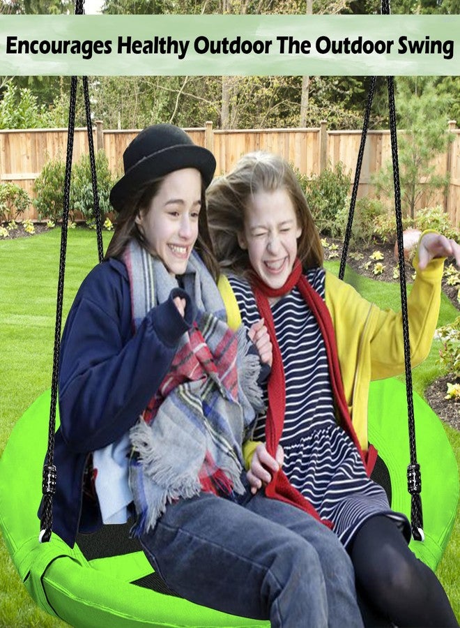 Hisecome 40 Inch Green Saucer Tree Swing Set for Kids Adults 500lb Weight Capacity Waterproof Flying Swing Seat Outdoor Playground, Backyard - Image 3