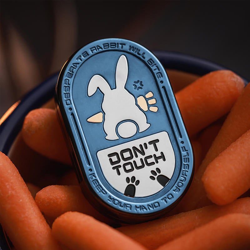 HIDEDC Desperate Rabbit Fidget Slider Metal Fidget Toys Adults Haptic Coin Infinite Rotation Push EDC Fidget Toys Sensory Toy Executive Desk Toy for Keep Focus Stress Relief Jewel Blue - Image 3