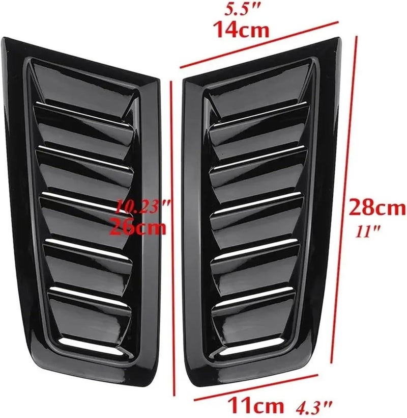 2 X Engine Hood Vent Compatible with SEAT Ibiza 6L Seat Leon MK2 1P Altea Louvers Air Scoop Bonnet Vent Cover Air Intake Cover Glossy Black(Carbon Look) - Image 3