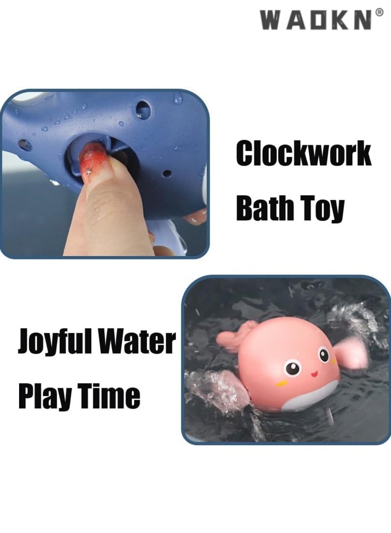 دبليو أيه أو كي أن طفل حوض الاستحمام لعبة مجموعة ، لطيف الحيوان على مدار الساعة لعبة حمام سباحة ، 1-3 سنوات من العمر لعبة حمام للأطفال ، من الذكور والإناث ، 5 مجموعات - Image 4